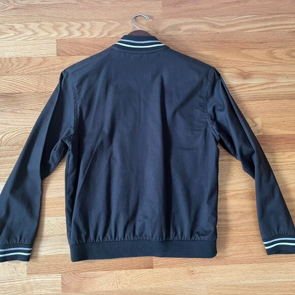 FRED PERRY Dark Navy Zip Up Mod Ska Bomber Jacket 38 Windbreaker - Picture 3 of 4